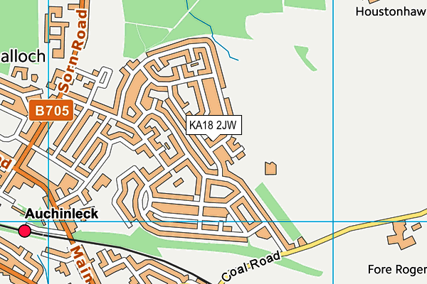 KA18 2JW map - OS VectorMap District (Ordnance Survey) KA18 2JW map - OS VectorMap District (Ordnance Survey)