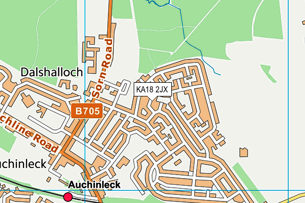 KA18 2JX map - OS VectorMap District (Ordnance Survey) KA18 2JX map - OS VectorMap District (Ordnance Survey)