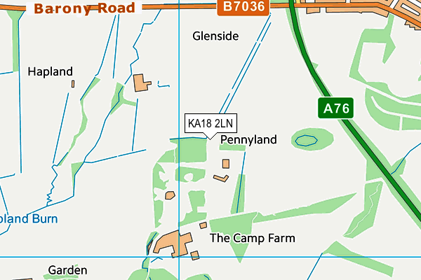 KA18 2LN map - OS VectorMap District (Ordnance Survey)