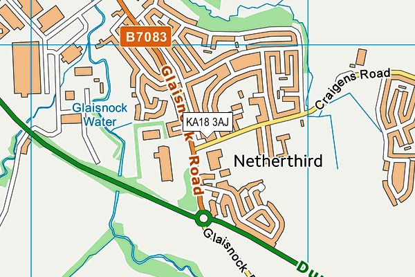 KA18 3AJ map - OS VectorMap District (Ordnance Survey) KA18 3AJ map - OS VectorMap District (Ordnance Survey)
