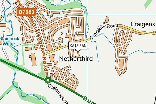 KA18 3AN map - OS VectorMap District (Ordnance Survey) KA18 3AN map - OS VectorMap District (Ordnance Survey)