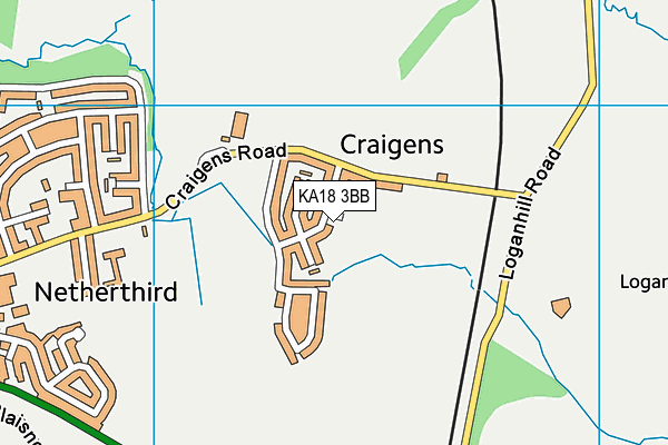 KA18 3BB map - OS VectorMap District (Ordnance Survey) KA18 3BB map - OS VectorMap District (Ordnance Survey)