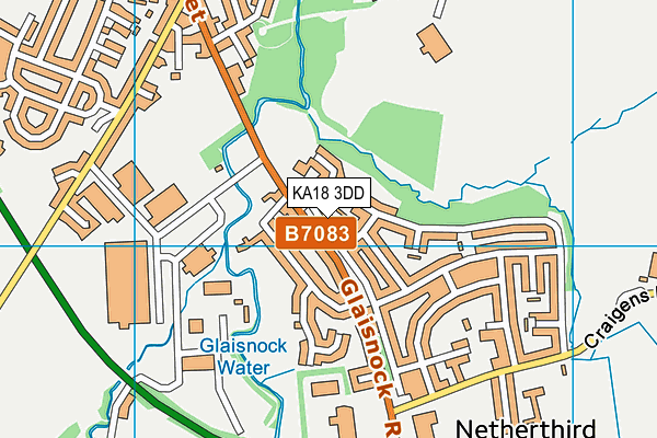 KA18 3DD map - OS VectorMap District (Ordnance Survey) KA18 3DD map - OS VectorMap District (Ordnance Survey)