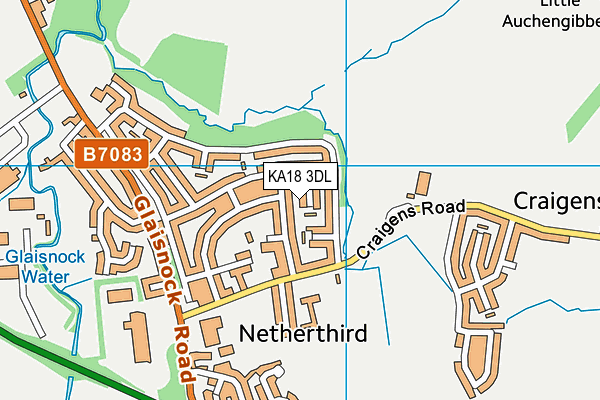 KA18 3DL map - OS VectorMap District (Ordnance Survey) KA18 3DL map - OS VectorMap District (Ordnance Survey)