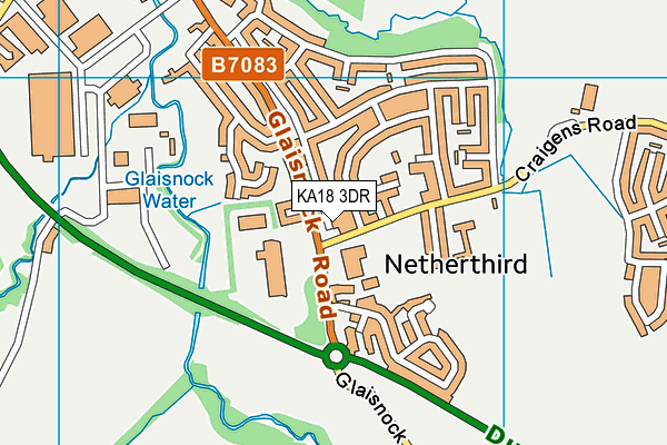KA18 3DR map - OS VectorMap District (Ordnance Survey) KA18 3DR map - OS VectorMap District (Ordnance Survey)