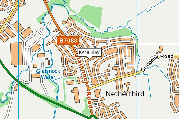 KA18 3DW map - OS VectorMap District (Ordnance Survey) KA18 3DW map - OS VectorMap District (Ordnance Survey)