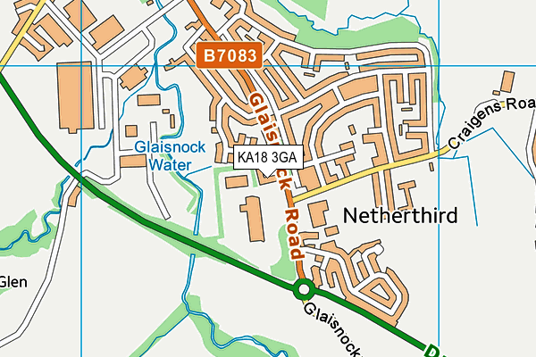 KA18 3GA map - OS VectorMap District (Ordnance Survey) KA18 3GA map - OS VectorMap District (Ordnance Survey)