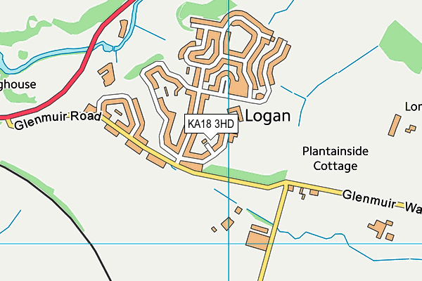 KA18 3HD map - OS VectorMap District (Ordnance Survey)