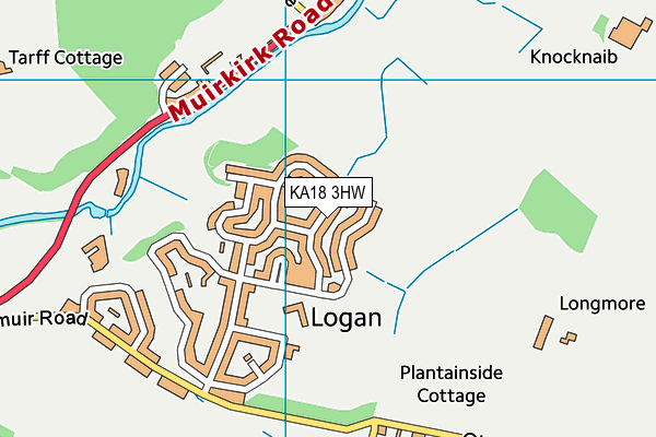 KA18 3HW map - OS VectorMap District (Ordnance Survey)