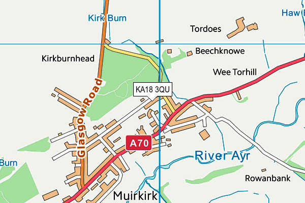 KA18 3QU map - OS VectorMap District (Ordnance Survey) KA18 3QU map - OS VectorMap District (Ordnance Survey)