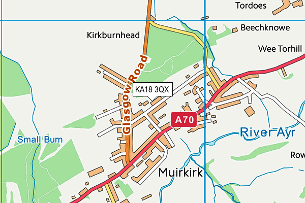 KA18 3QX map - OS VectorMap District (Ordnance Survey) KA18 3QX map - OS VectorMap District (Ordnance Survey)