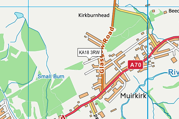 KA18 3RW map - OS VectorMap District (Ordnance Survey)