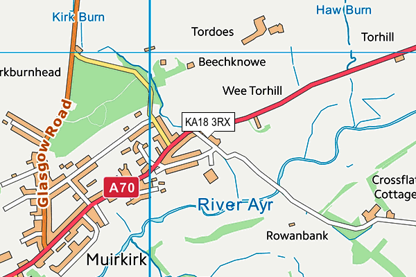 KA18 3RX map - OS VectorMap District (Ordnance Survey) KA18 3RX map - OS VectorMap District (Ordnance Survey)