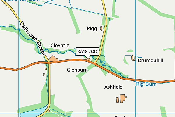 KA19 7QD map - OS VectorMap District (Ordnance Survey) KA19 7QD map - OS VectorMap District (Ordnance Survey)