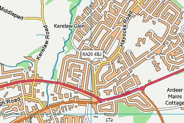 KA20 4BJ map - OS VectorMap District (Ordnance Survey) KA20 4BJ map - OS VectorMap District (Ordnance Survey)
