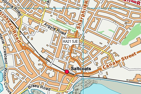 KA21 5JE map - OS VectorMap District (Ordnance Survey) KA21 5JE map - OS VectorMap District (Ordnance Survey)