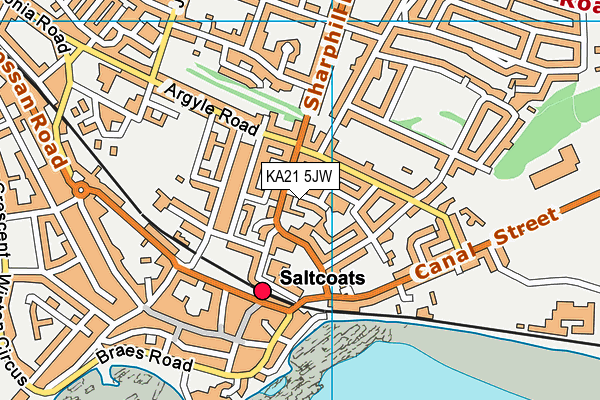 KA21 5JW map - OS VectorMap District (Ordnance Survey) KA21 5JW map - OS VectorMap District (Ordnance Survey)