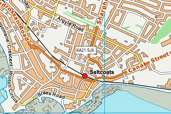 KA21 5JX map - OS VectorMap District (Ordnance Survey) KA21 5JX map - OS VectorMap District (Ordnance Survey)