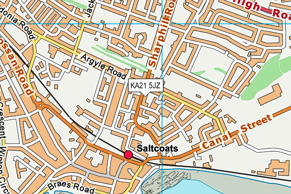 KA21 5JZ map - OS VectorMap District (Ordnance Survey) KA21 5JZ map - OS VectorMap District (Ordnance Survey)