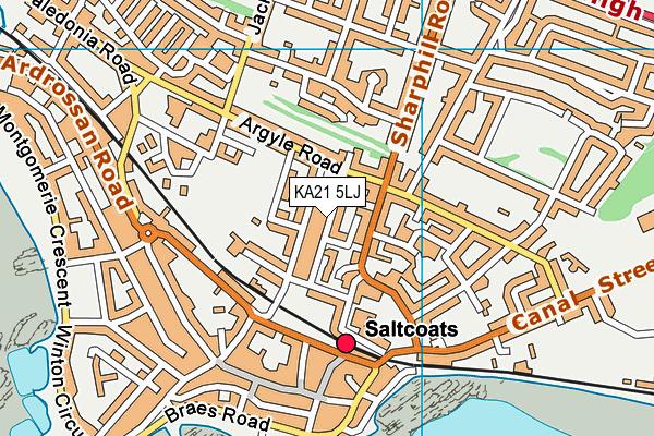 KA21 5LJ map - OS VectorMap District (Ordnance Survey)