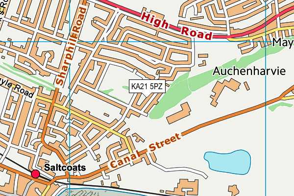 KA21 5PZ map - OS VectorMap District (Ordnance Survey) KA21 5PZ map - OS VectorMap District (Ordnance Survey)