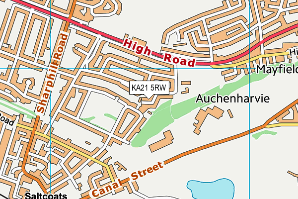KA21 5RW map - OS VectorMap District (Ordnance Survey) KA21 5RW map - OS VectorMap District (Ordnance Survey)