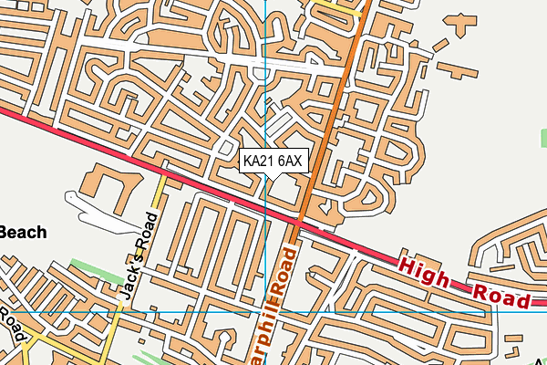KA21 6AX map - OS VectorMap District (Ordnance Survey) KA21 6AX map - OS VectorMap District (Ordnance Survey)
