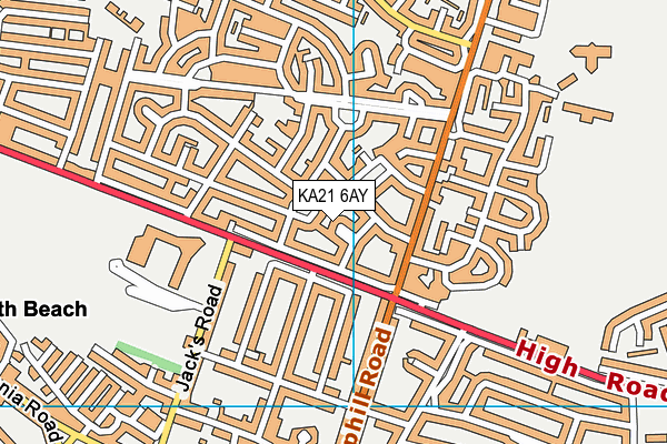 KA21 6AY map - OS VectorMap District (Ordnance Survey)