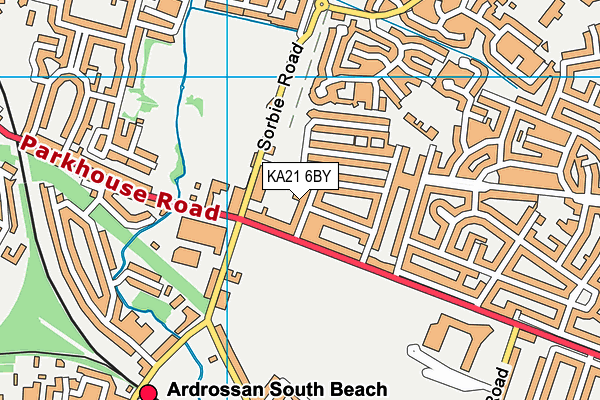 KA21 6BY map - OS VectorMap District (Ordnance Survey)