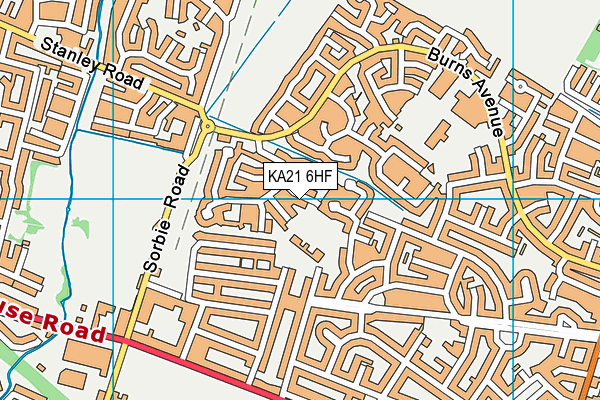 KA21 6HF map - OS VectorMap District (Ordnance Survey)