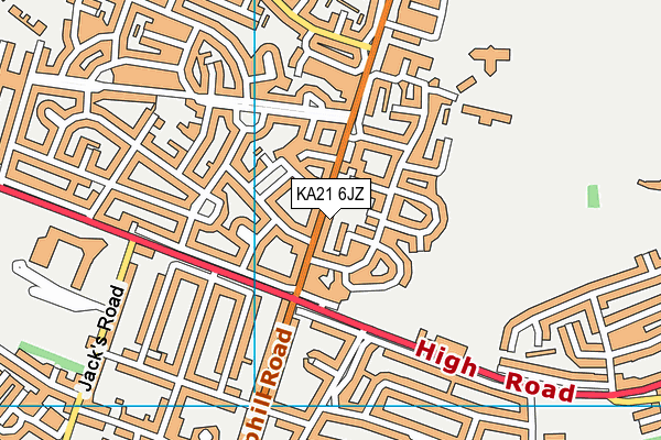 KA21 6JZ map - OS VectorMap District (Ordnance Survey)