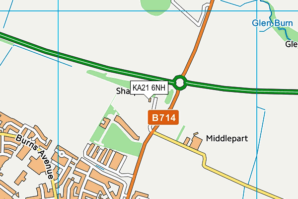KA21 6NH map - OS VectorMap District (Ordnance Survey)