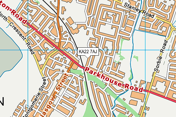 KA22 7AJ map - OS VectorMap District (Ordnance Survey) KA22 7AJ map - OS VectorMap District (Ordnance Survey)