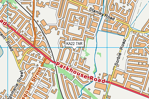 KA22 7AR map - OS VectorMap District (Ordnance Survey) KA22 7AR map - OS VectorMap District (Ordnance Survey)