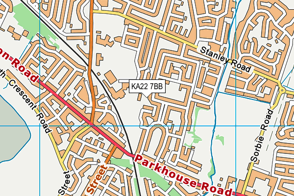 KA22 7BB map - OS VectorMap District (Ordnance Survey) KA22 7BB map - OS VectorMap District (Ordnance Survey)