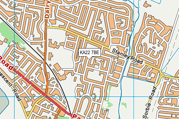 KA22 7BE map - OS VectorMap District (Ordnance Survey) KA22 7BE map - OS VectorMap District (Ordnance Survey)