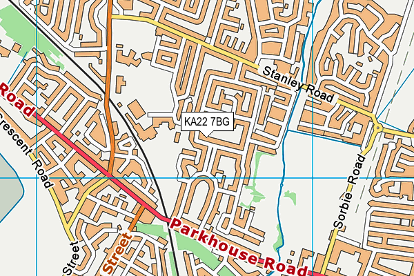 KA22 7BG map - OS VectorMap District (Ordnance Survey) KA22 7BG map - OS VectorMap District (Ordnance Survey)