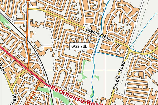 KA22 7BL map - OS VectorMap District (Ordnance Survey) KA22 7BL map - OS VectorMap District (Ordnance Survey)