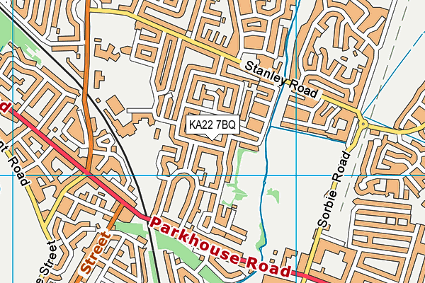 KA22 7BQ map - OS VectorMap District (Ordnance Survey) KA22 7BQ map - OS VectorMap District (Ordnance Survey)