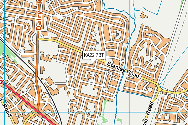KA22 7BT map - OS VectorMap District (Ordnance Survey) KA22 7BT map - OS VectorMap District (Ordnance Survey)