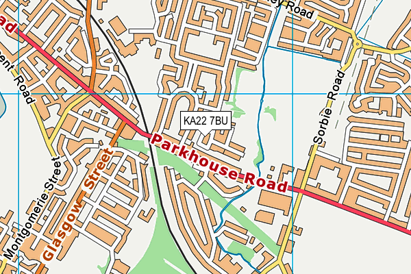KA22 7BU map - OS VectorMap District (Ordnance Survey) KA22 7BU map - OS VectorMap District (Ordnance Survey)