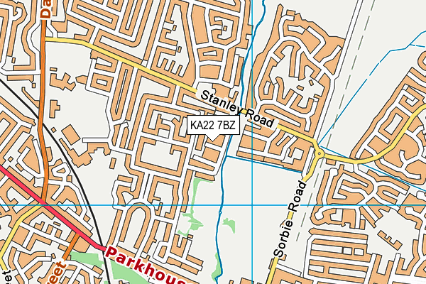 KA22 7BZ map - OS VectorMap District (Ordnance Survey) KA22 7BZ map - OS VectorMap District (Ordnance Survey)