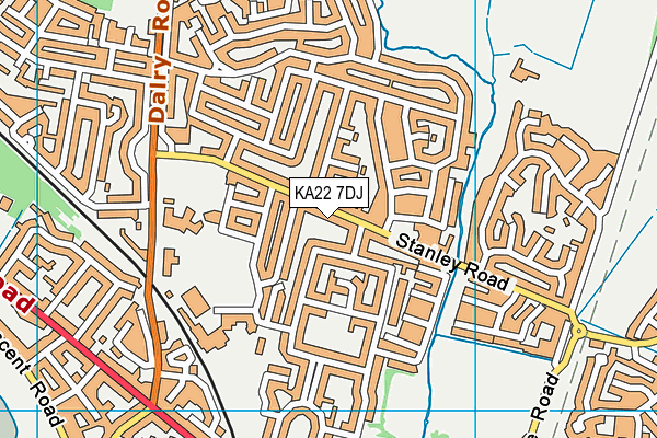 KA22 7DJ map - OS VectorMap District (Ordnance Survey) KA22 7DJ map - OS VectorMap District (Ordnance Survey)