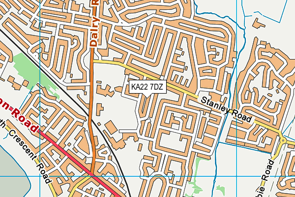 KA22 7DZ map - OS VectorMap District (Ordnance Survey) KA22 7DZ map - OS VectorMap District (Ordnance Survey)