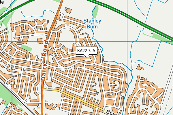 KA22 7JA map - OS VectorMap District (Ordnance Survey) KA22 7JA map - OS VectorMap District (Ordnance Survey)