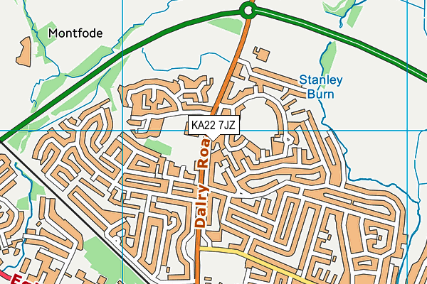 KA22 7JZ map - OS VectorMap District (Ordnance Survey)