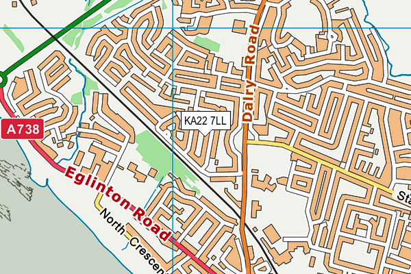 KA22 7LL map - OS VectorMap District (Ordnance Survey) KA22 7LL map - OS VectorMap District (Ordnance Survey)