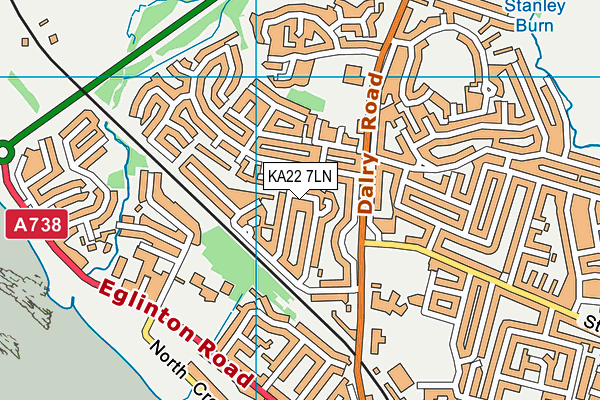 KA22 7LN map - OS VectorMap District (Ordnance Survey)