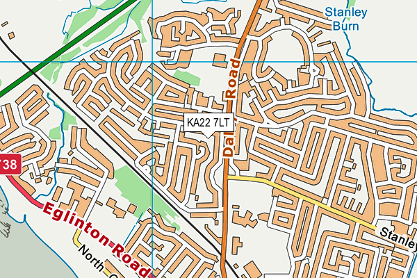 KA22 7LT map - OS VectorMap District (Ordnance Survey) KA22 7LT map - OS VectorMap District (Ordnance Survey)