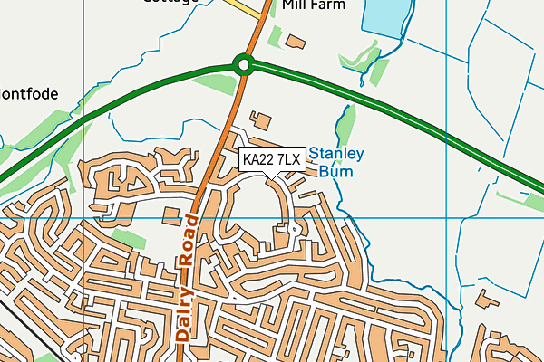 KA22 7LX map - OS VectorMap District (Ordnance Survey)